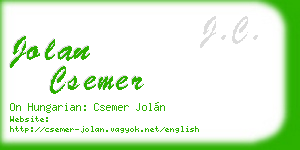 jolan csemer business card